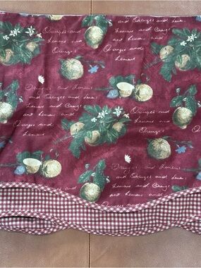 Pair of Waverly Cotton Valances Fruit & Gingham Country Cottage Style 76” x 17”